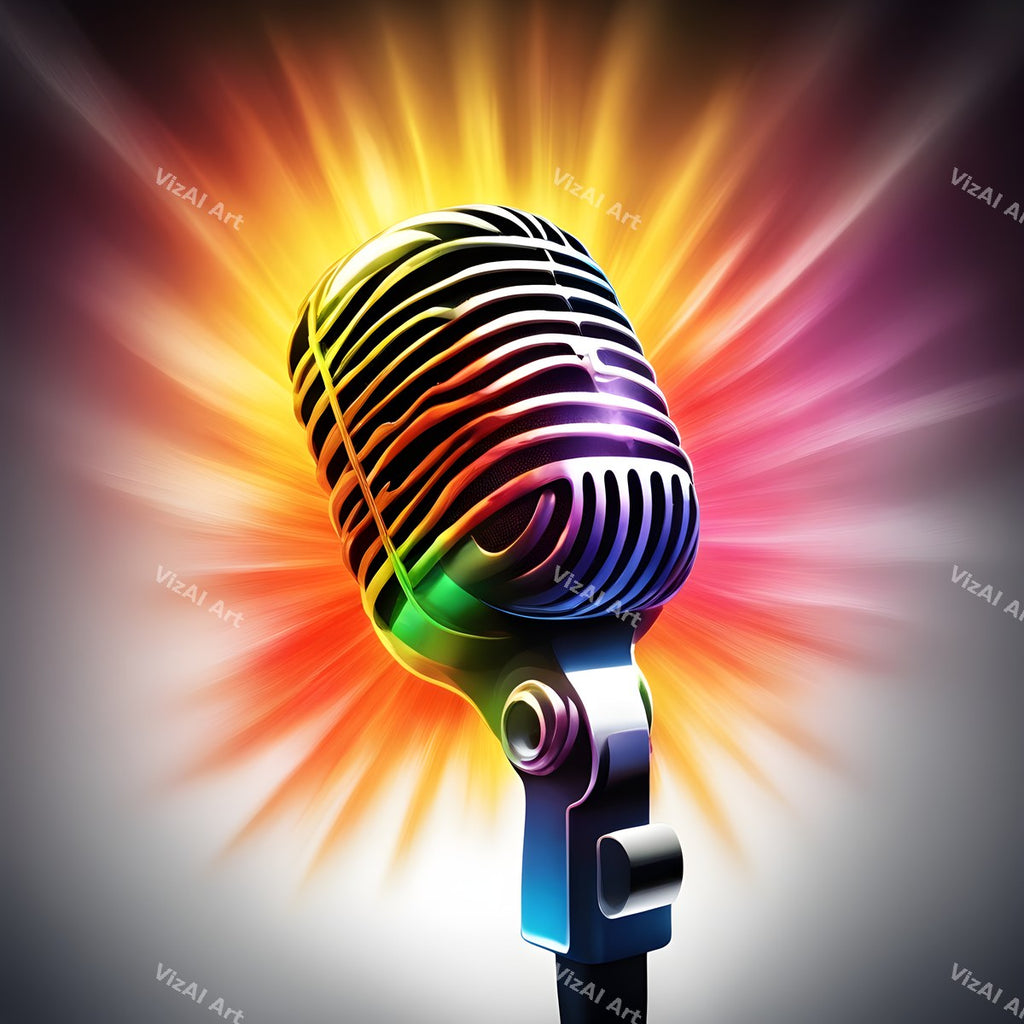 Colour Burst Spotlight Microphone Art — print 7