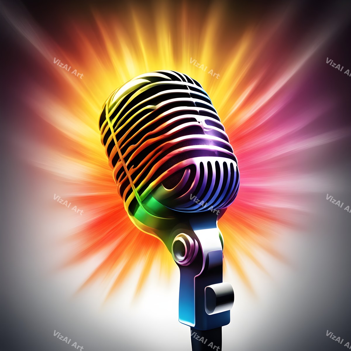 Colour Burst Spotlight Microphone Art — print 7
