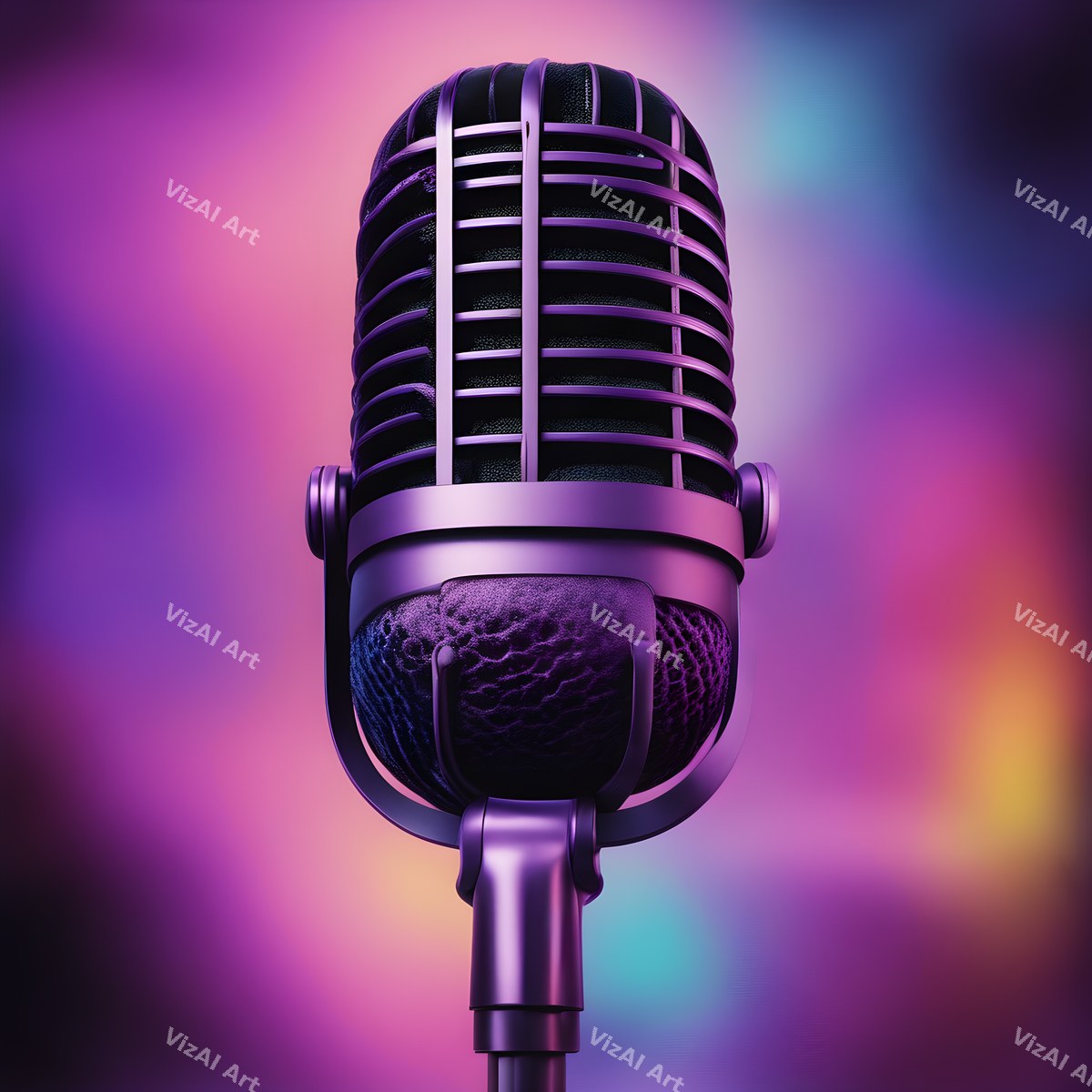 Colour Burst Spotlight Microphone Art — print 8