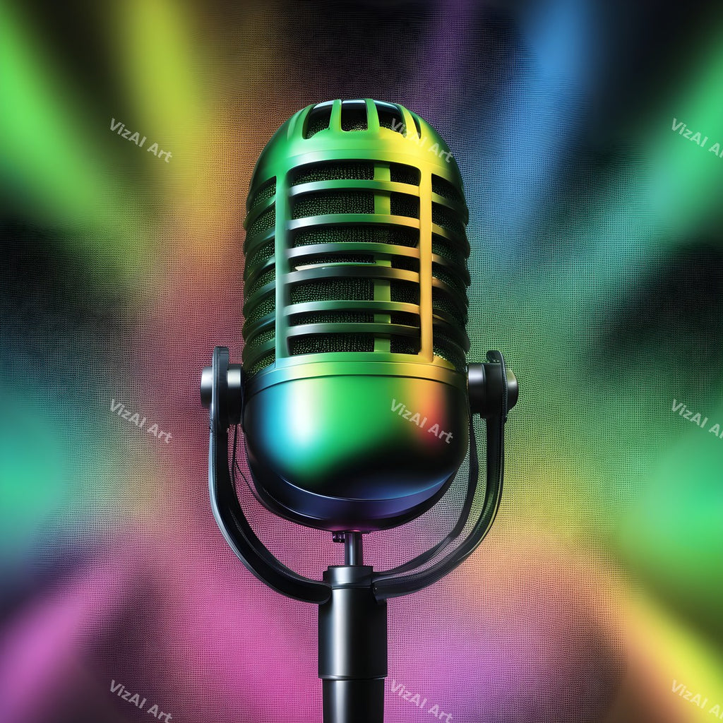 Colour Burst Spotlight Microphone Art — print 9