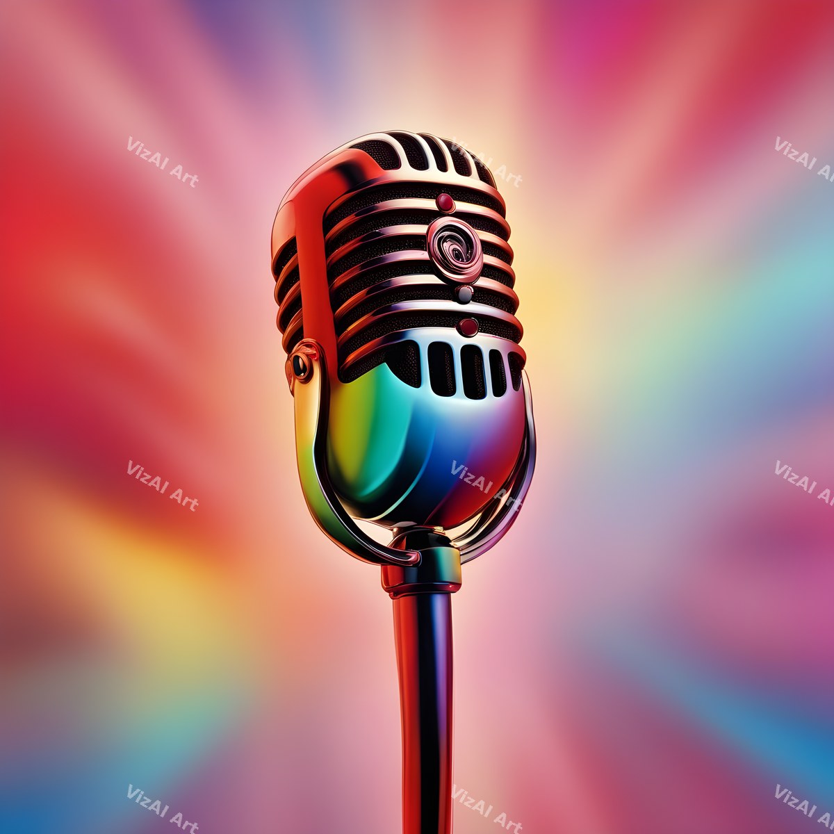 Colour Burst Spotlight Microphone Art — print 10