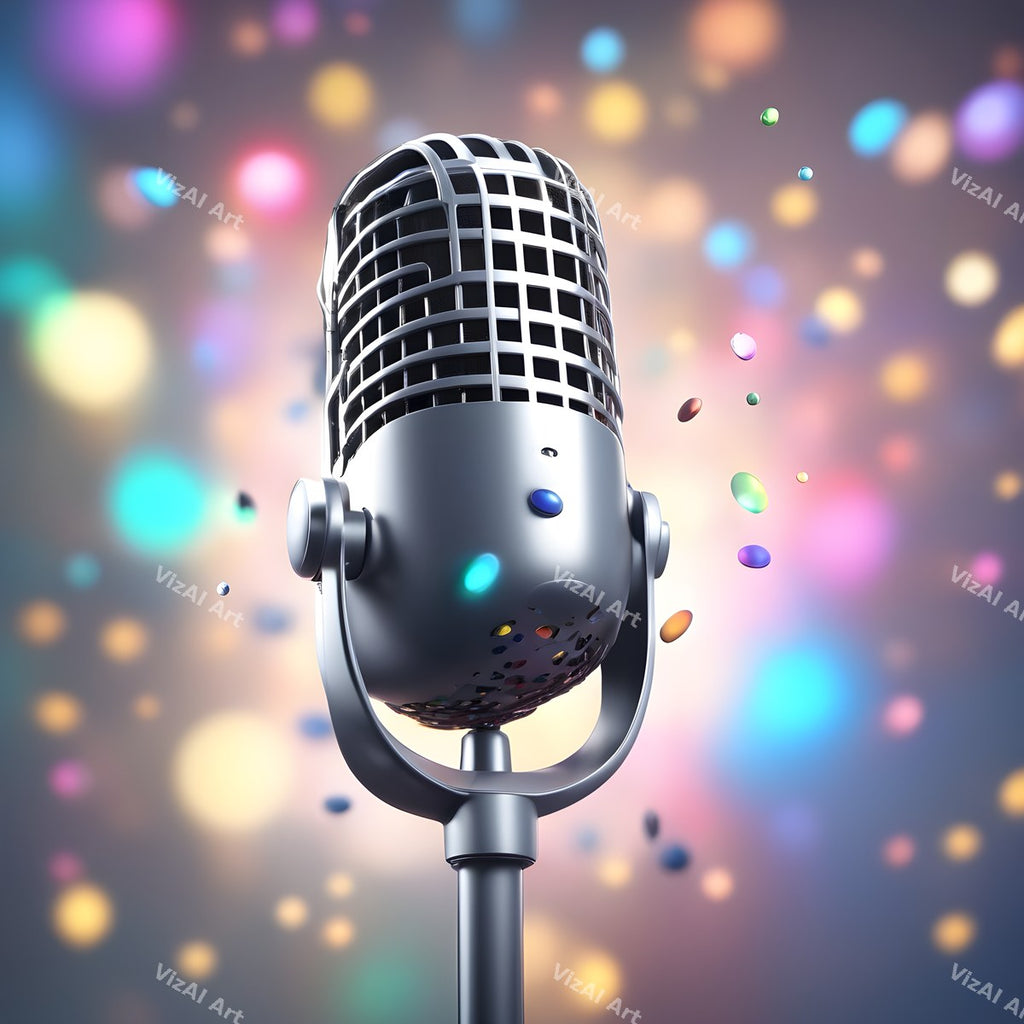 Colour Burst Spotlight Microphone Art — print 11