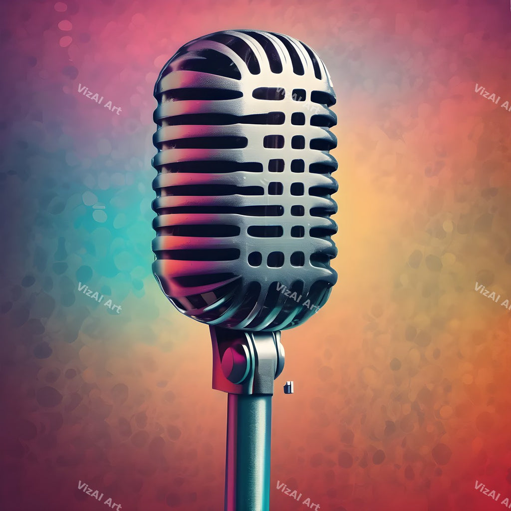 Colour Burst Spotlight Microphone Art — print 12