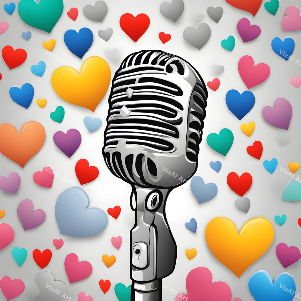Hearts, Stars & Rainbow Pop Microphone Art — print 7