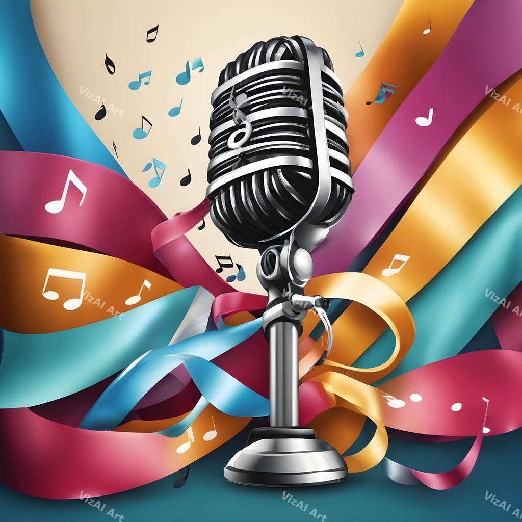 Hearts, Stars & Rainbow Pop Microphone Art — print 9