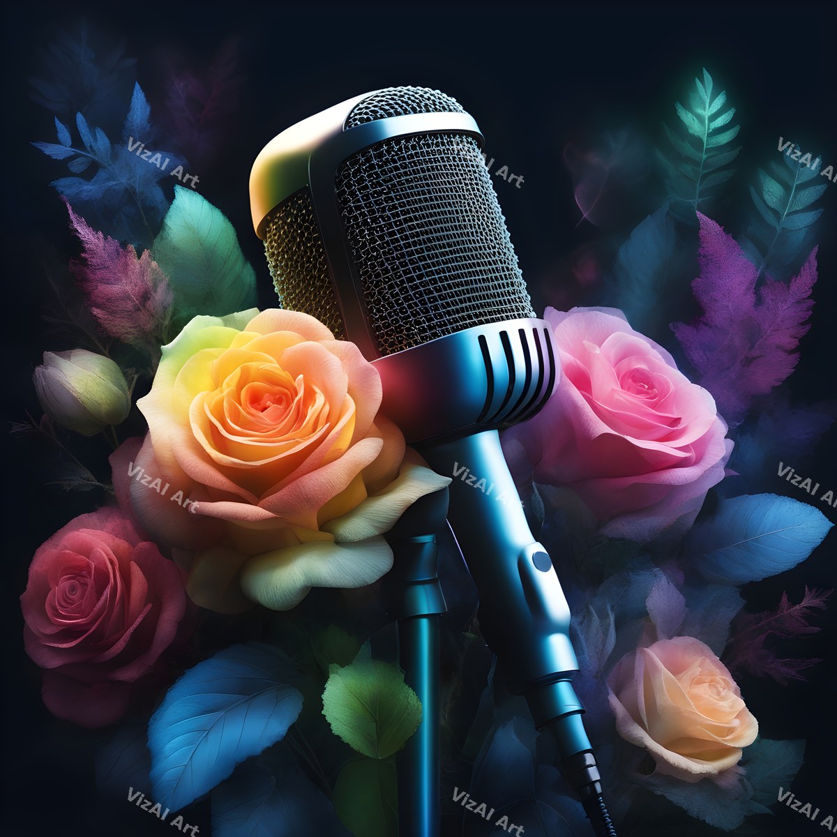 Misty Forest Microphone Art — print 1