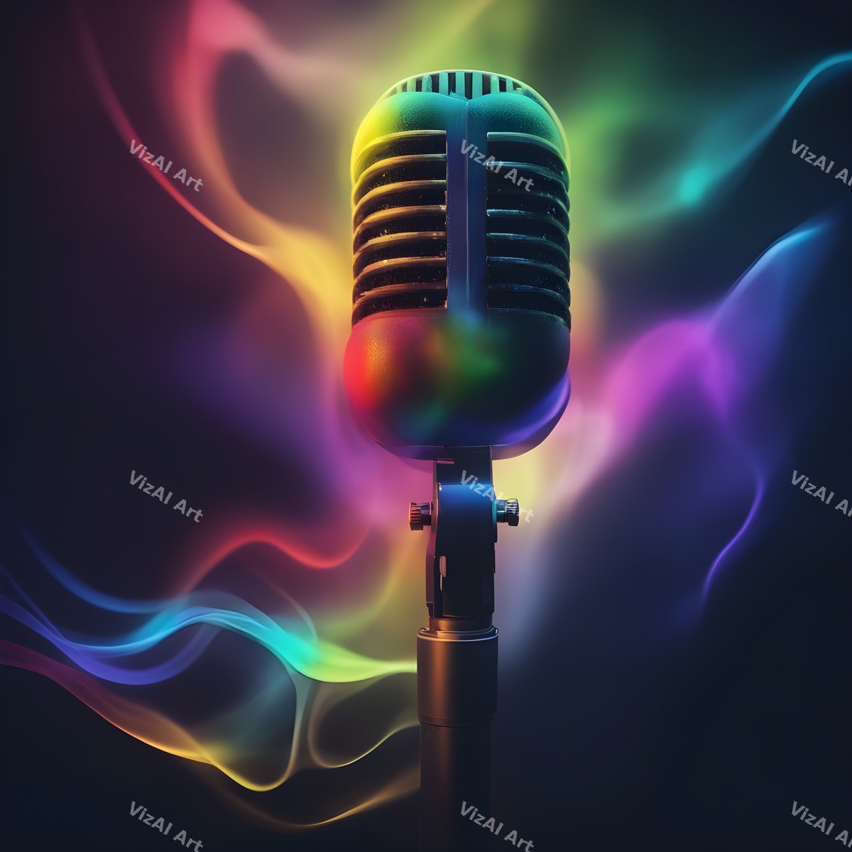 Misty Forest Microphone Art — print 4