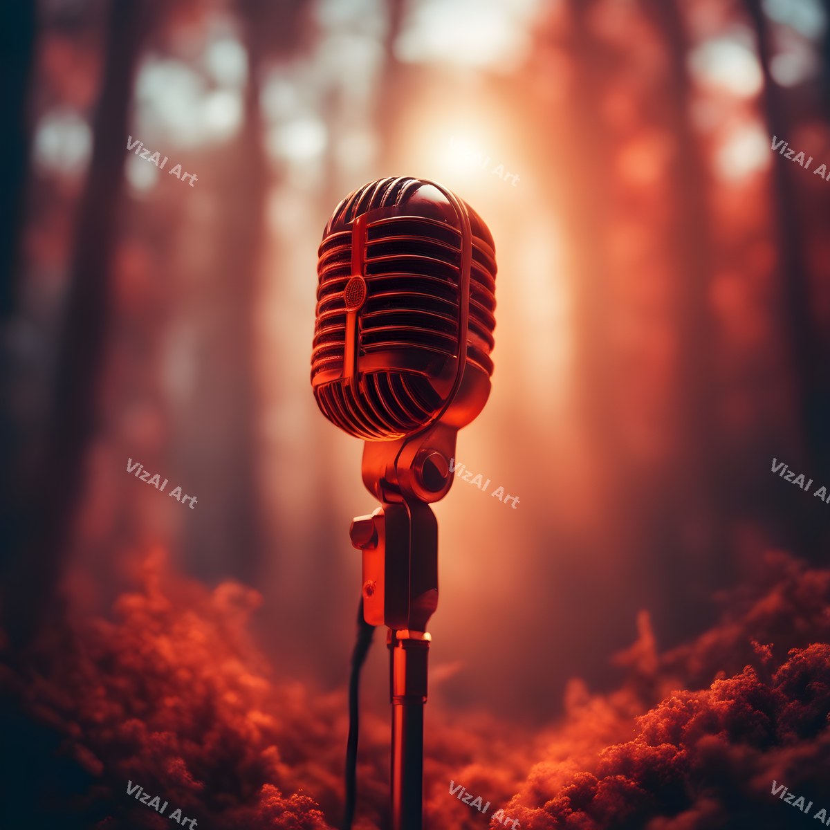 Misty Forest Microphone Art — print 10