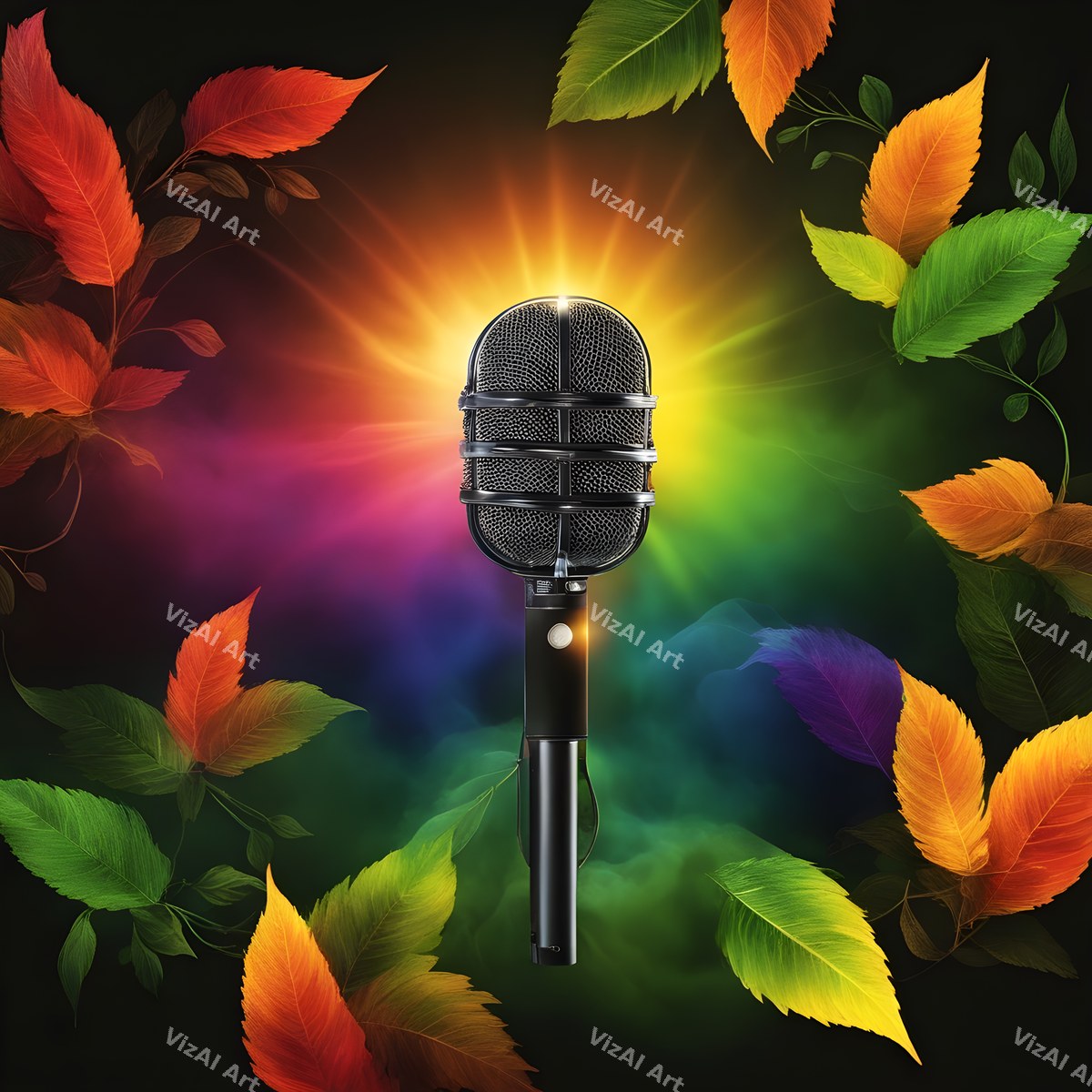 Misty Forest Microphone Art — print 11