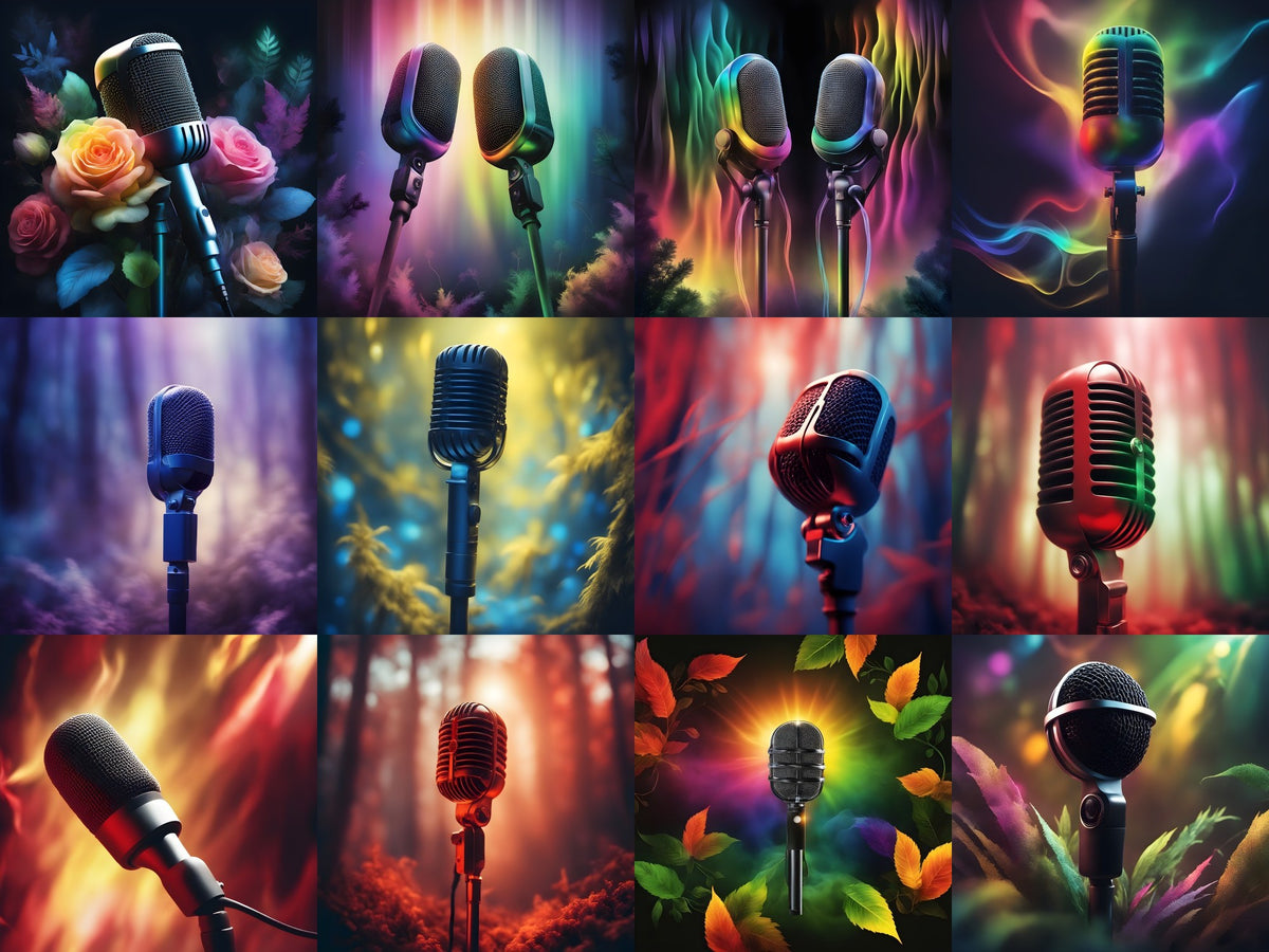 Misty Forest Microphone Art — 12 Printable Prints
