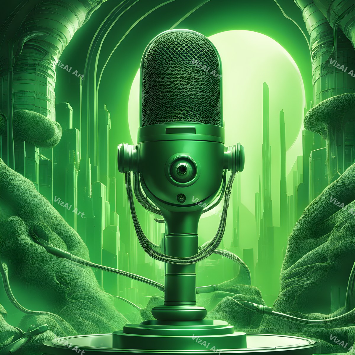 Fantasy Landscape Microphone Art — print 2
