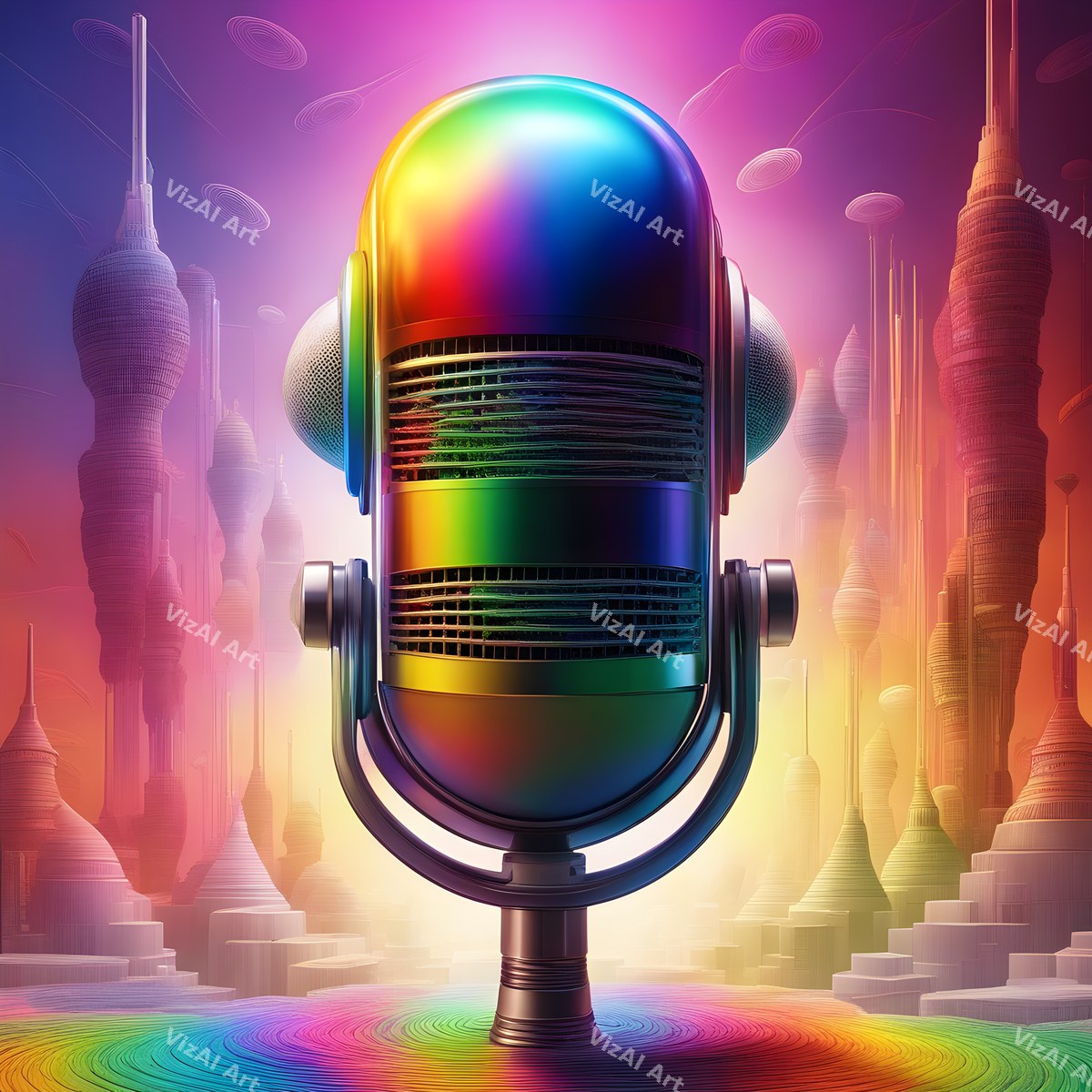 Fantasy Landscape Microphone Art — print 6