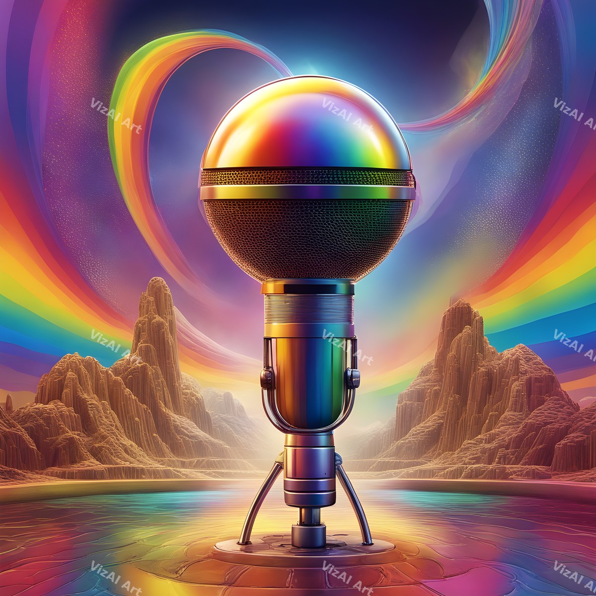 Fantasy Landscape Microphone Art — print 7