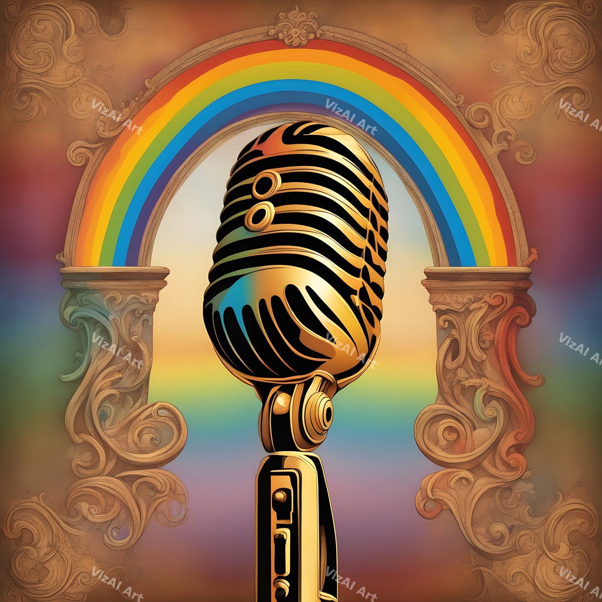 Fantasy Landscape Microphone Art — print 9