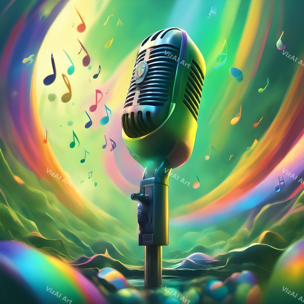 Fantasy Landscape Microphone Art — print 11
