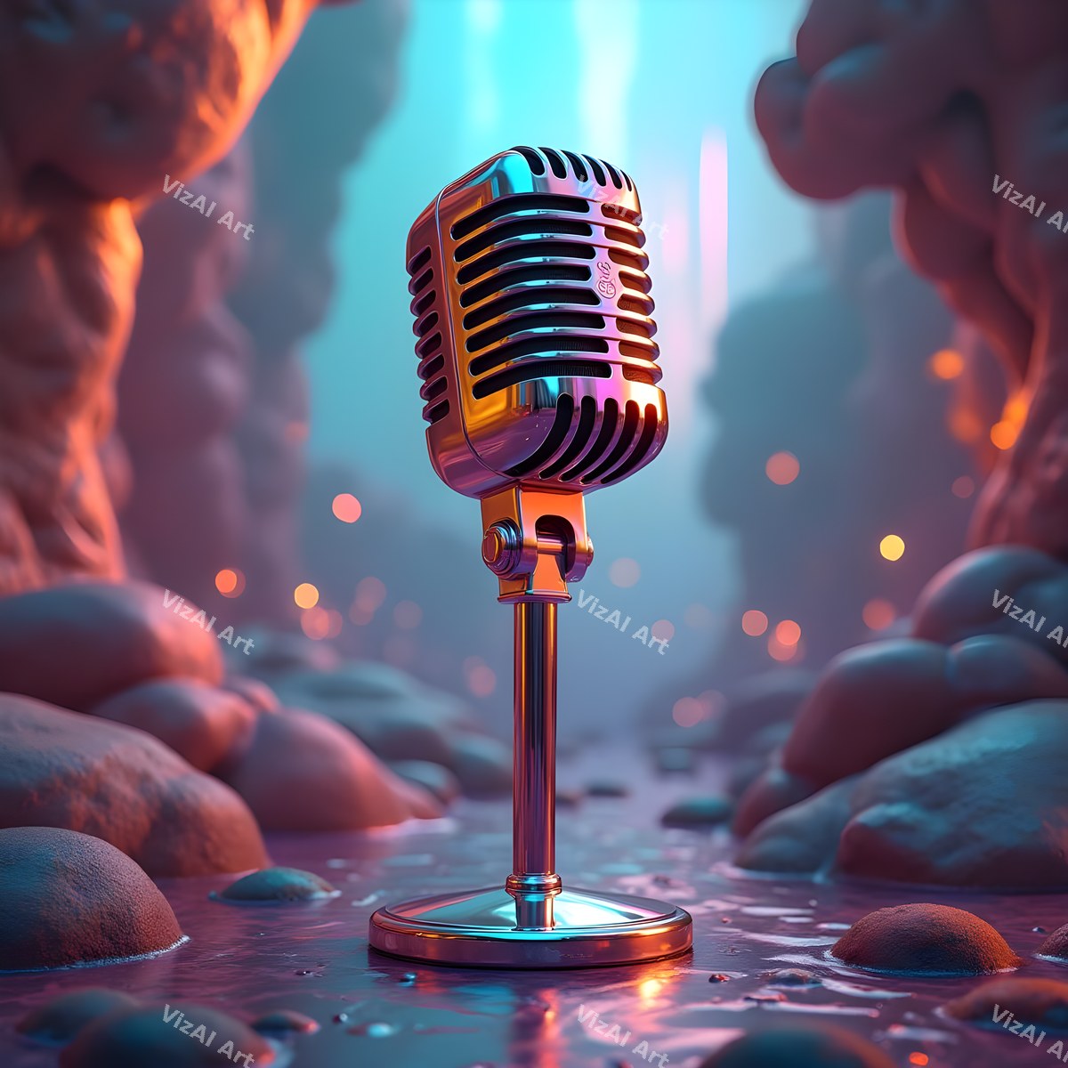 Fantasy Landscape Microphone Art — print 12