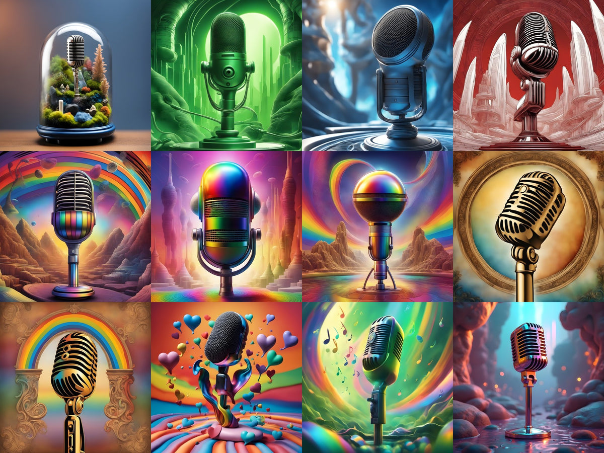 Fantasy Landscape Microphone Art — 12 Printable Prints