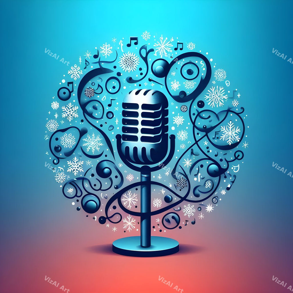 Pastel Butterflies & Frost Microphone Art — print 7