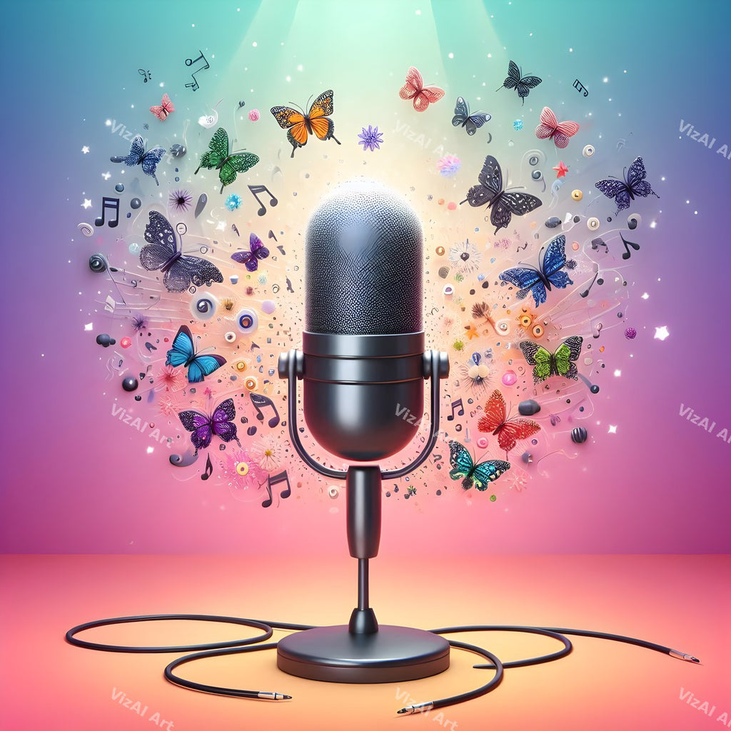 Pastel Butterflies & Frost Microphone Art — print 9