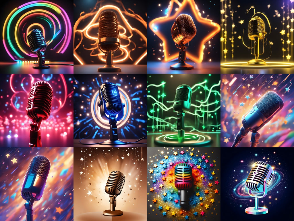 Light Trails & Starlight Microphone Art — 12 Printable Prints