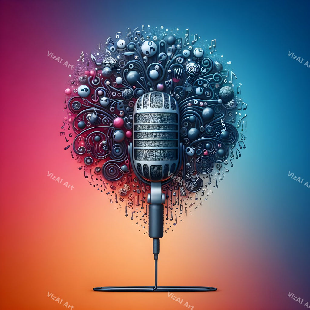 Crystal & Gemstone Microphone Art — print 1