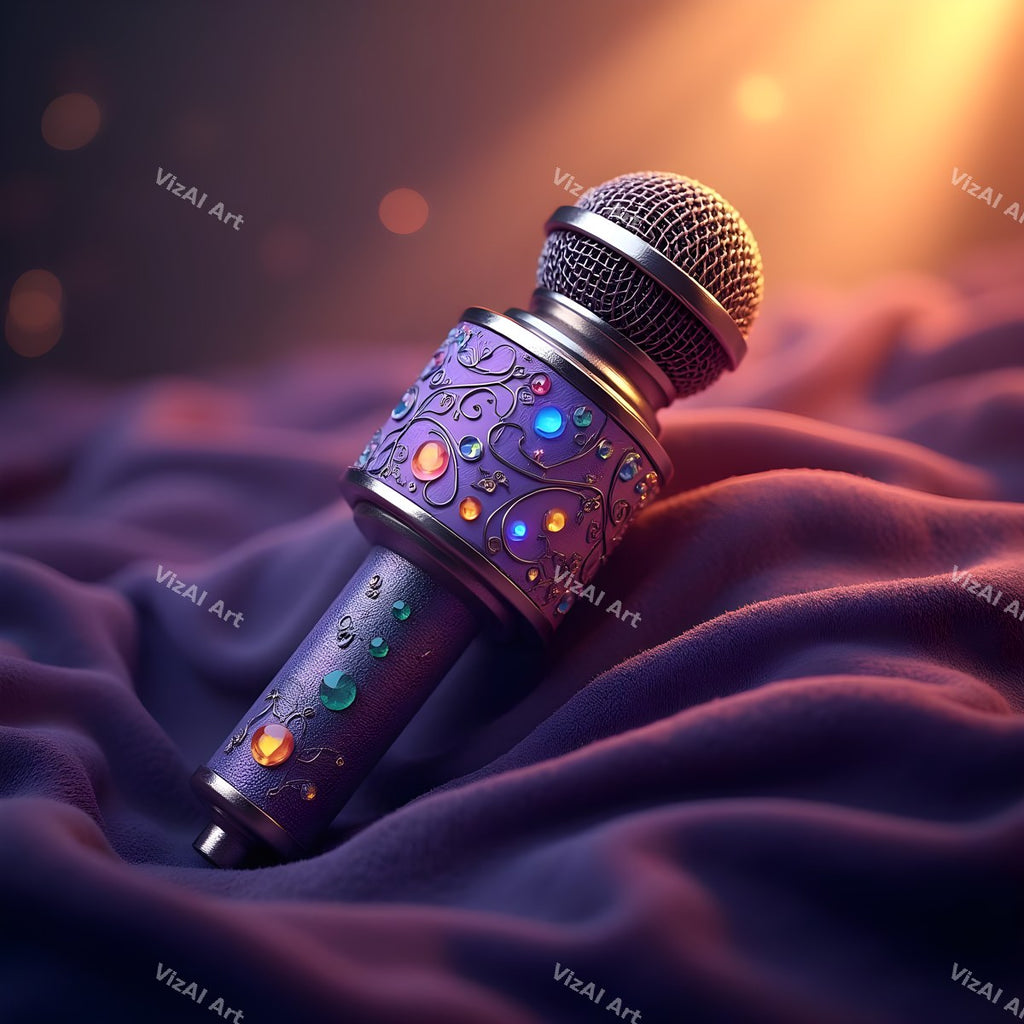 Crystal & Gemstone Microphone Art — print 2