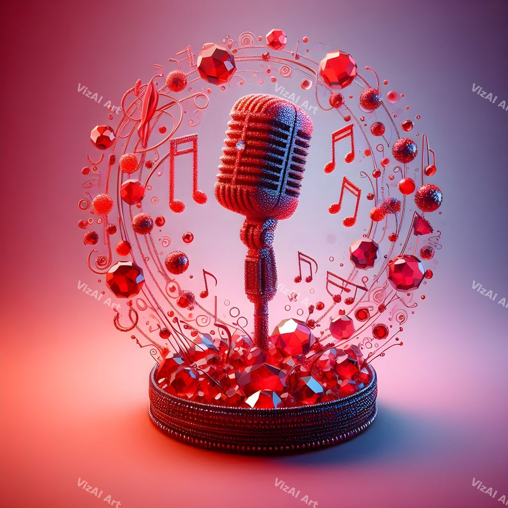 Crystal & Gemstone Microphone Art — print 9