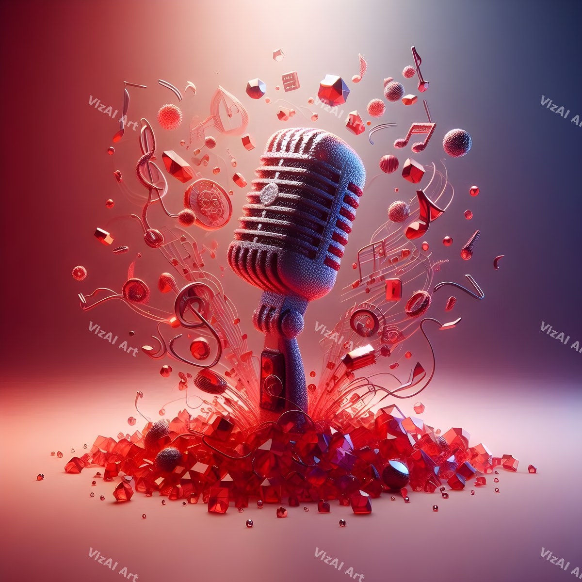 Crystal & Gemstone Microphone Art — print 10