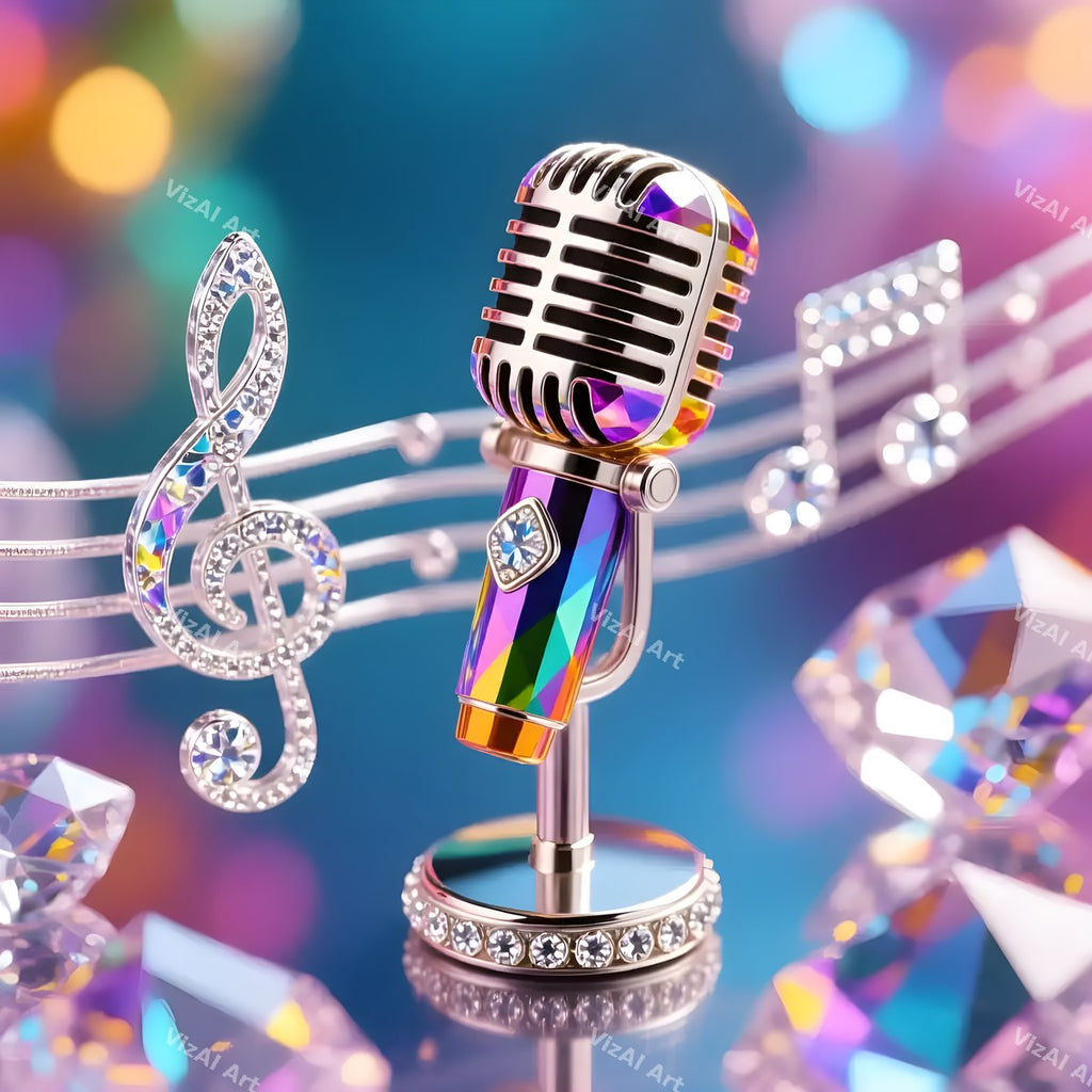 Crystal & Gemstone Microphone Art — print 11
