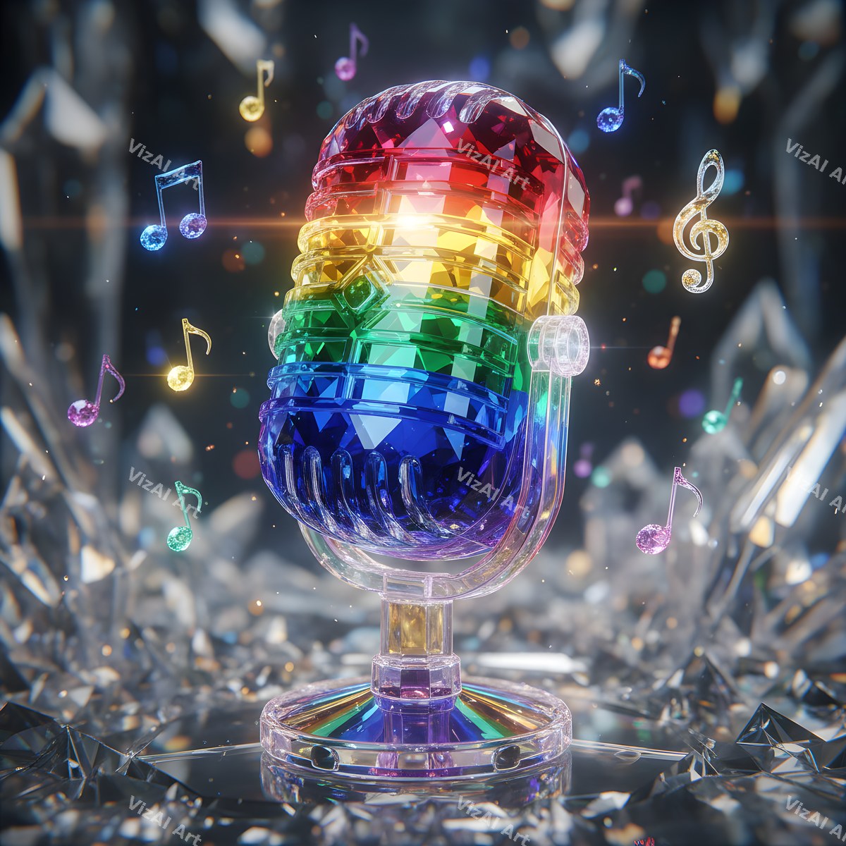 Crystal & Gemstone Microphone Art — print 12