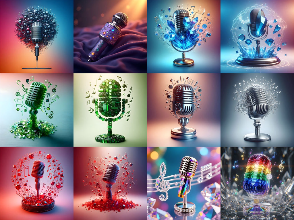 Crystal & Gemstone Microphone Art — Choose Your Print