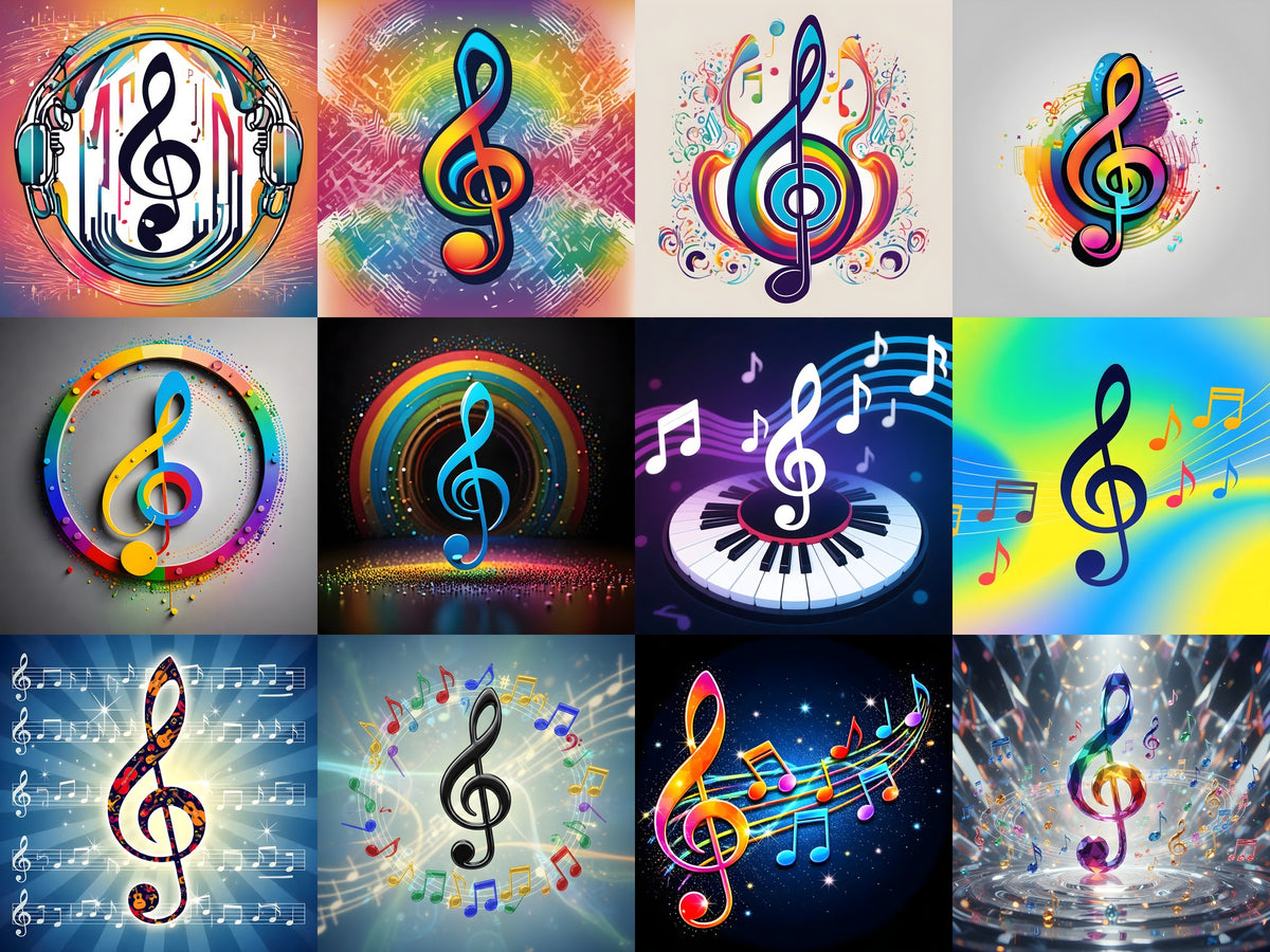 Treble Clef Pop Art — 12 Printable Prints
