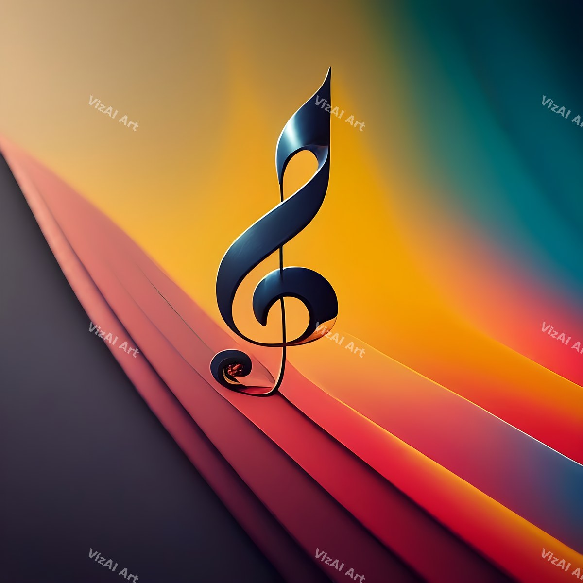 Gradient Music Notes Art — print 6
