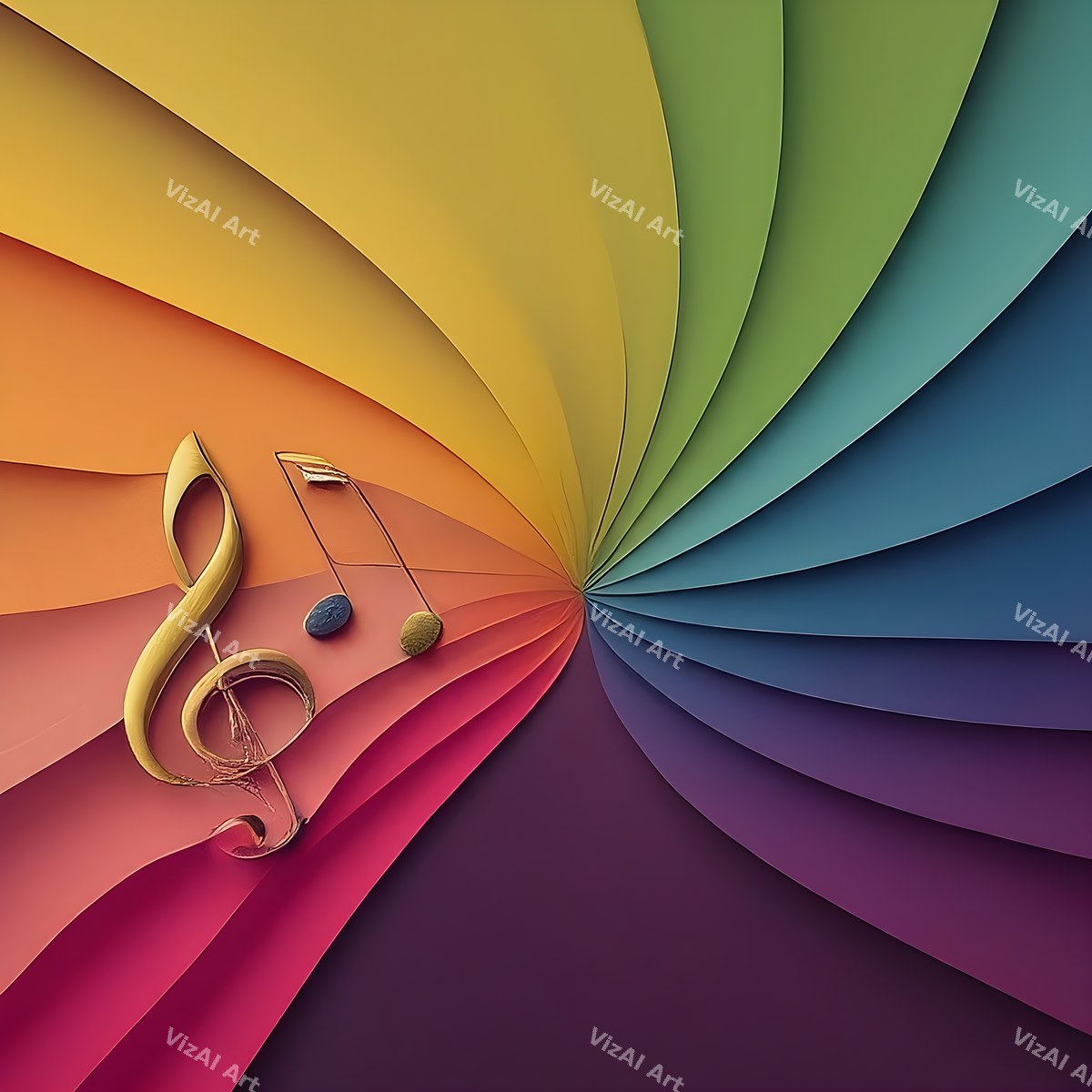 Gradient Music Notes Art — print 7