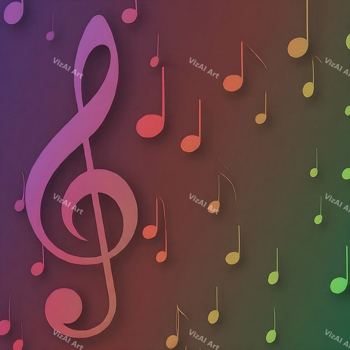 Gradient Music Notes Art — print 8