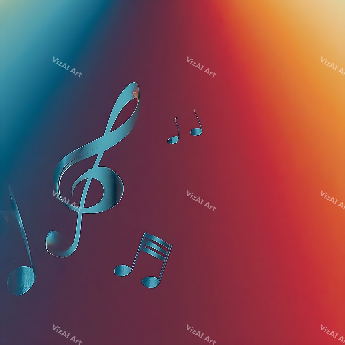 Gradient Music Notes Art — print 9