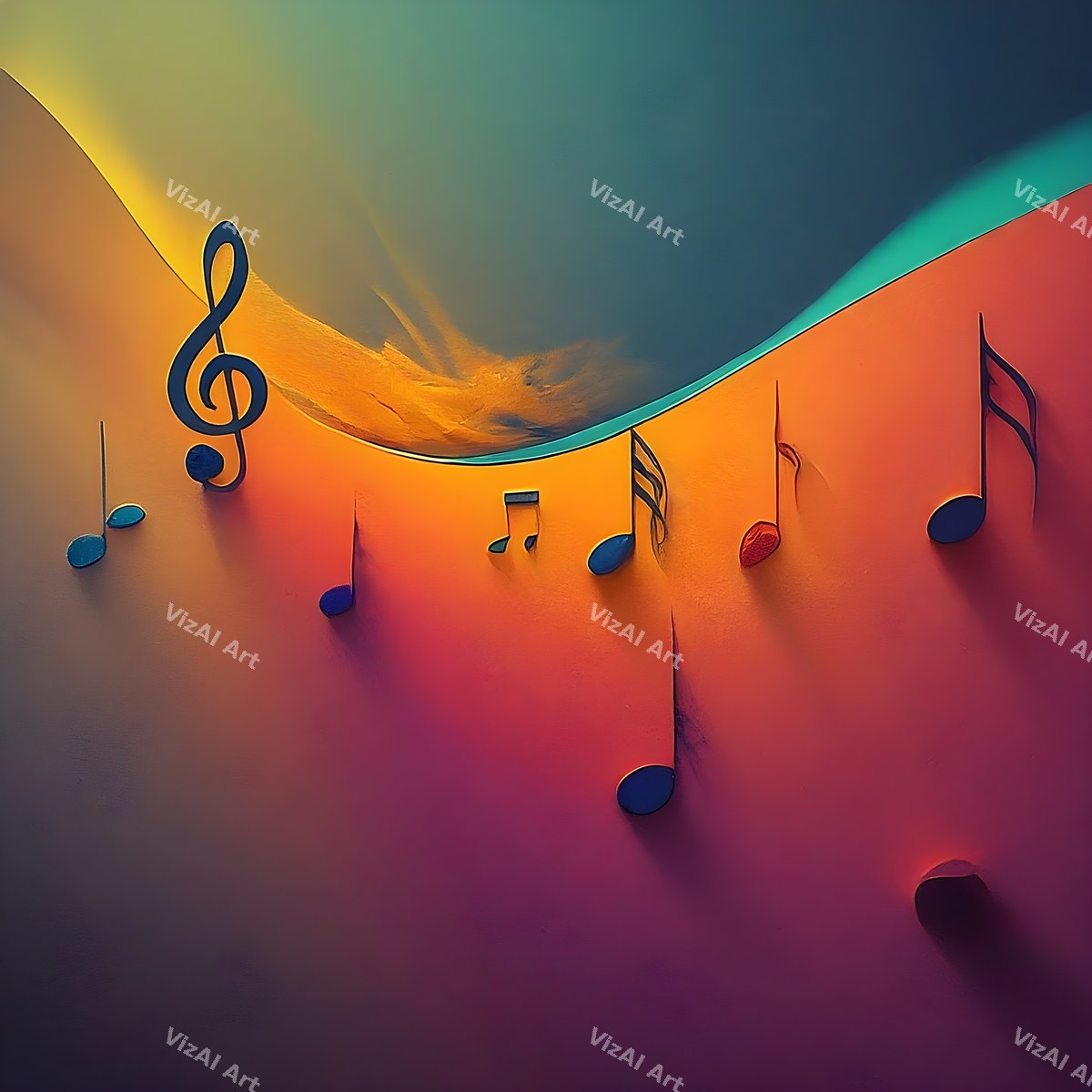 Gradient Music Notes Art — print 10