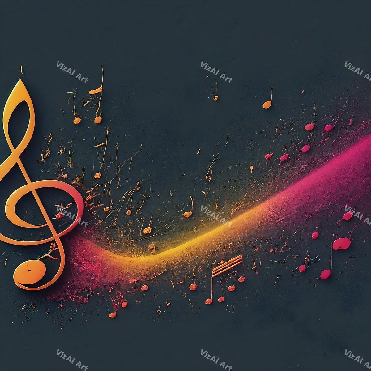 Music Notes Splash Art — print 1