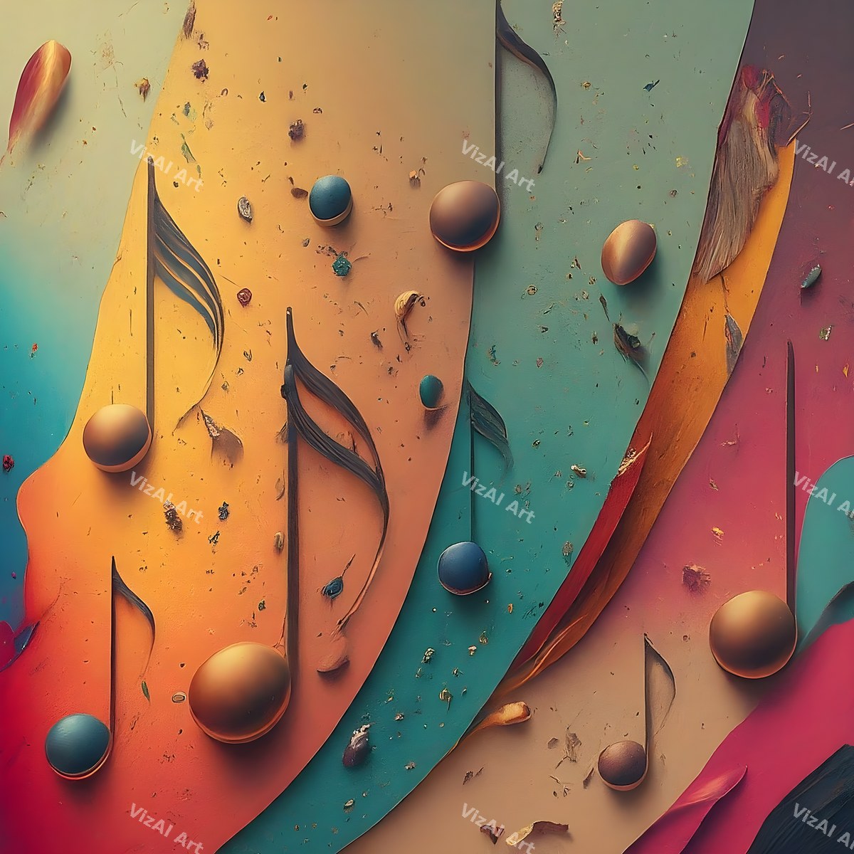Music Notes Splash Art — print 2