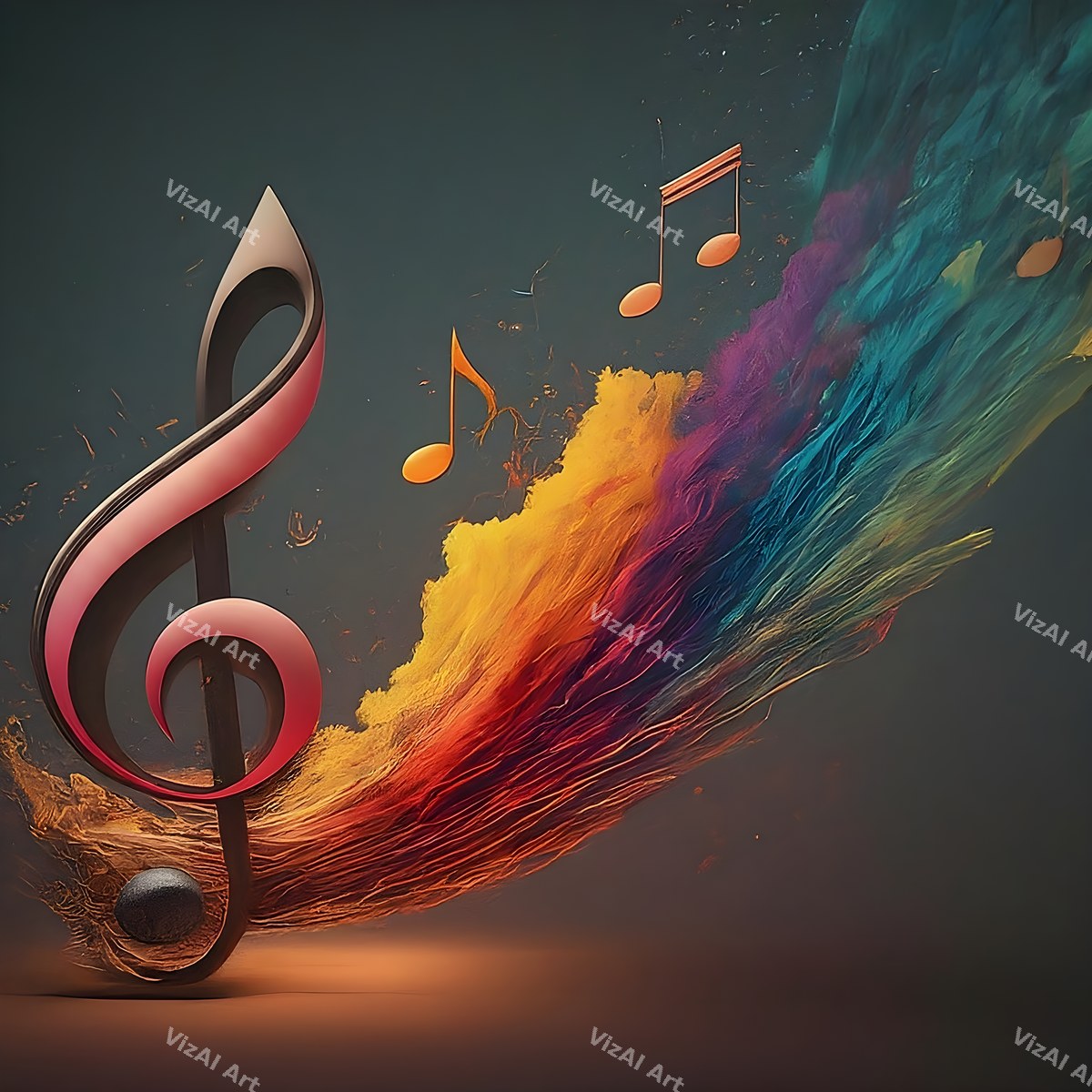 Music Notes Splash Art — print 3