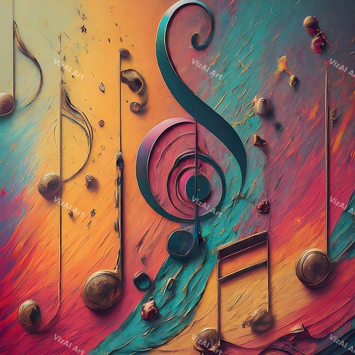 Music Notes Splash Art — print 4