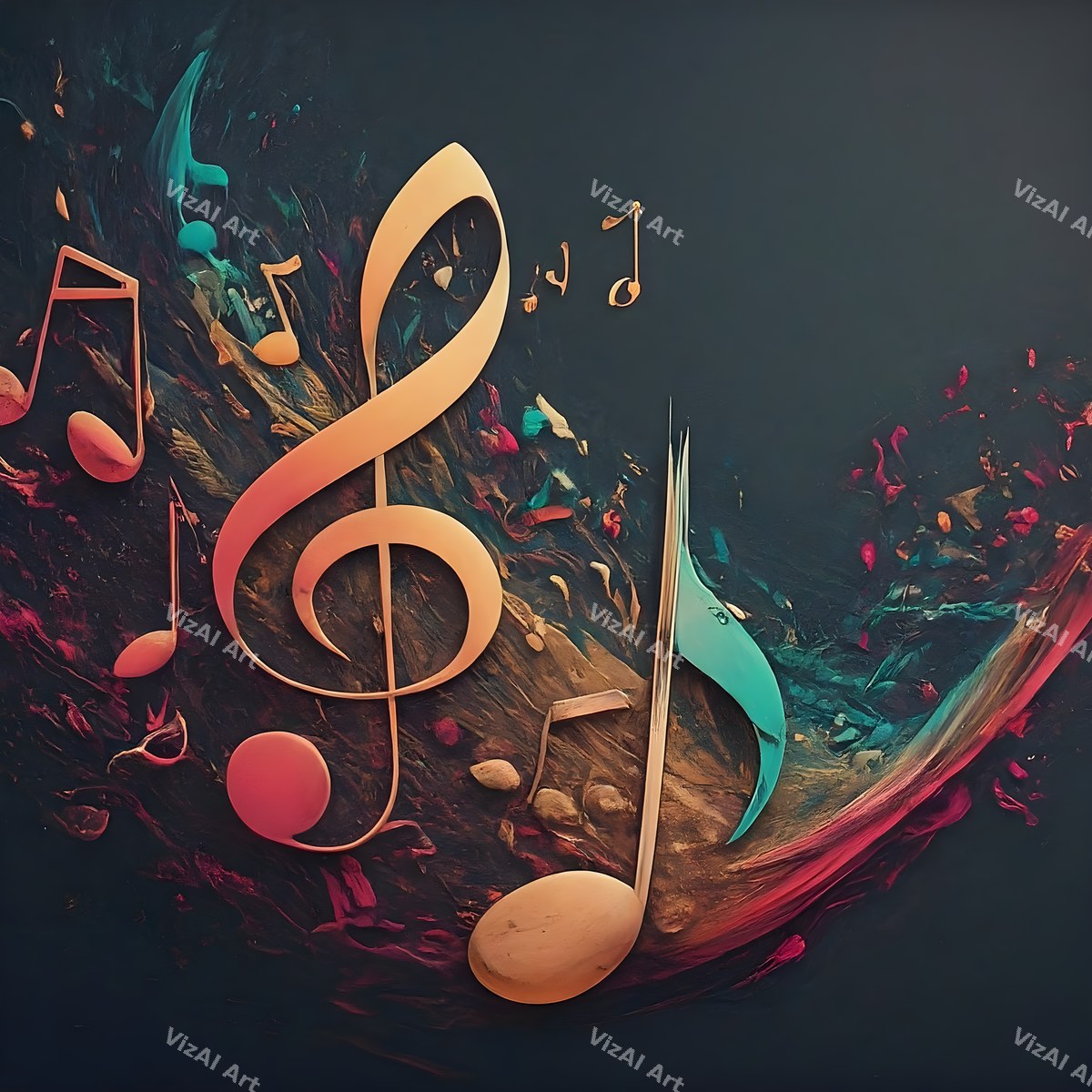 Music Notes Splash Art — print 5