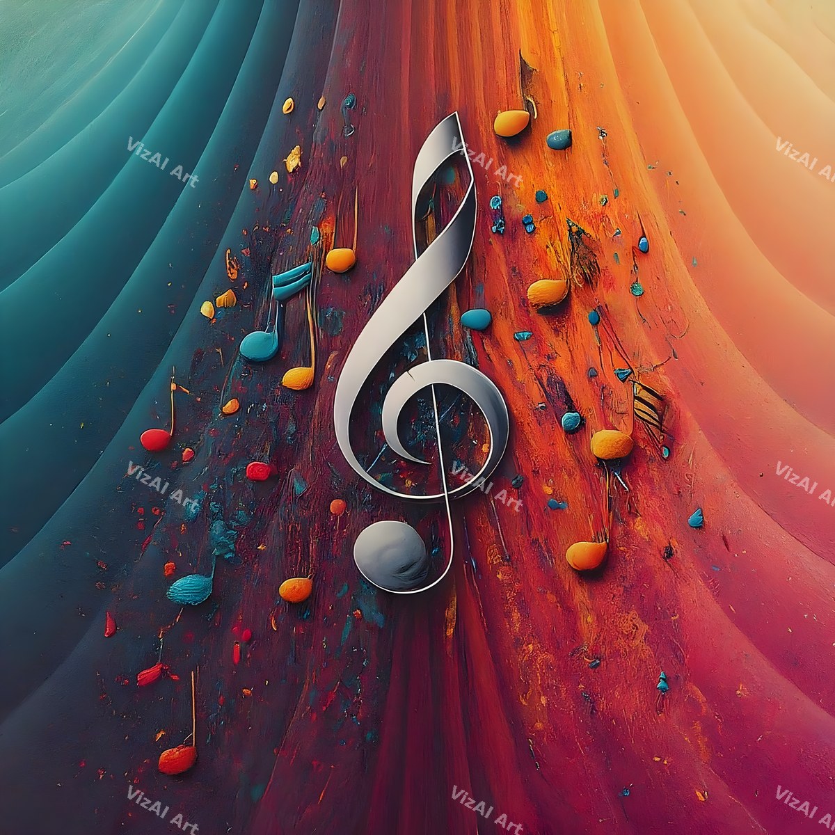 Music Notes Splash Art — print 6