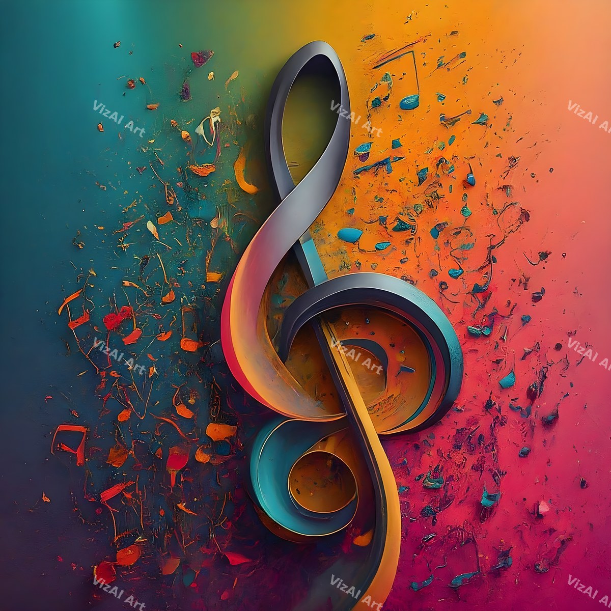 Music Notes Splash Art — print 7