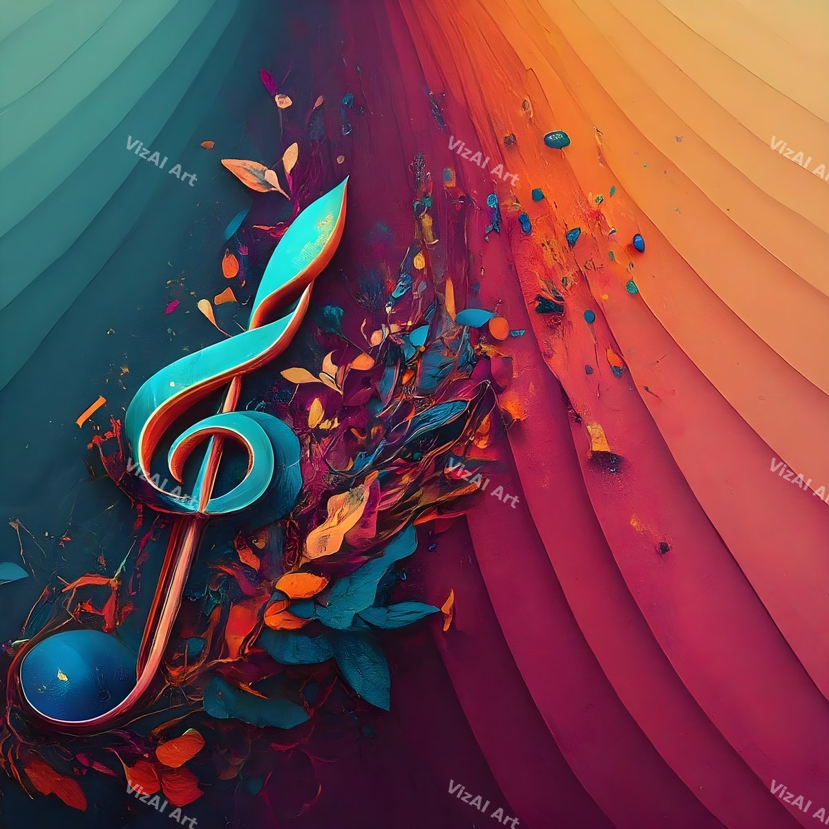 Music Notes Splash Art — print 9