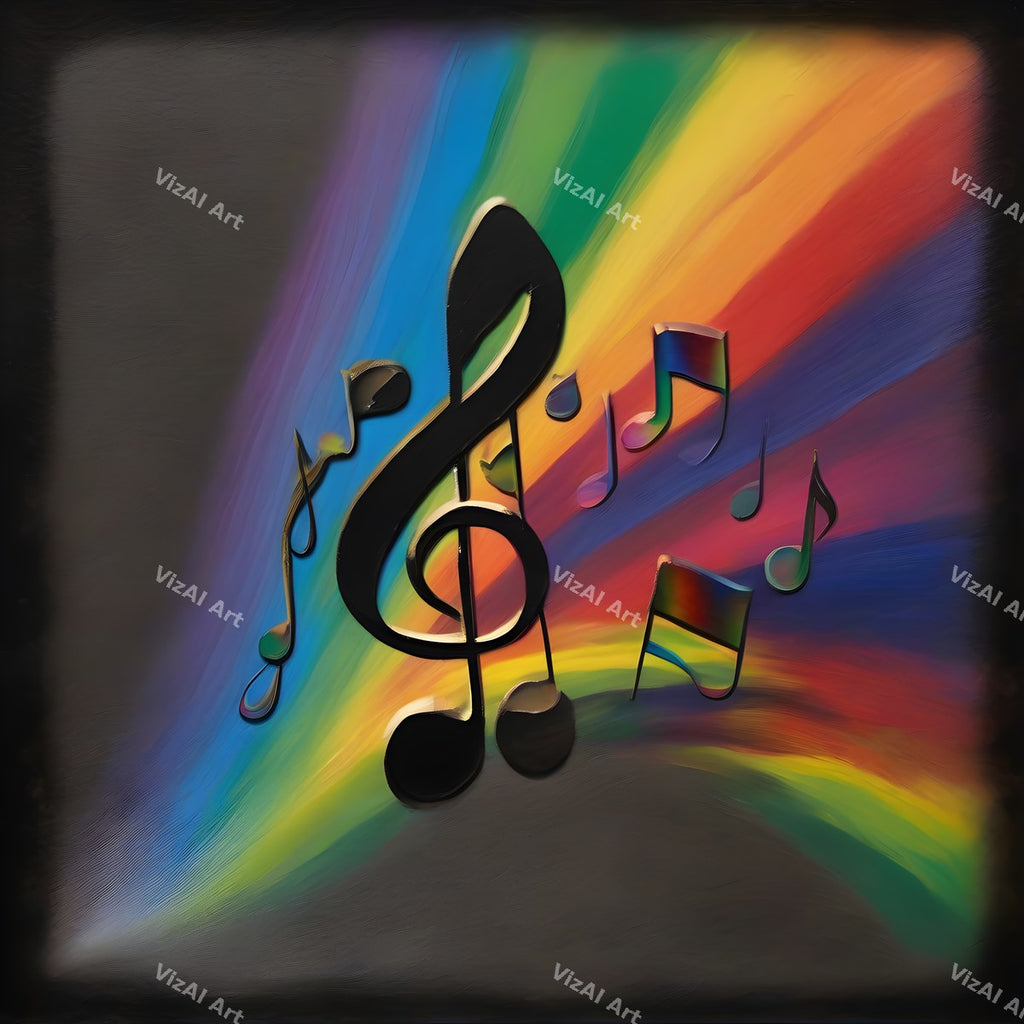 Painterly Canvas Treble Clef Art — print 3