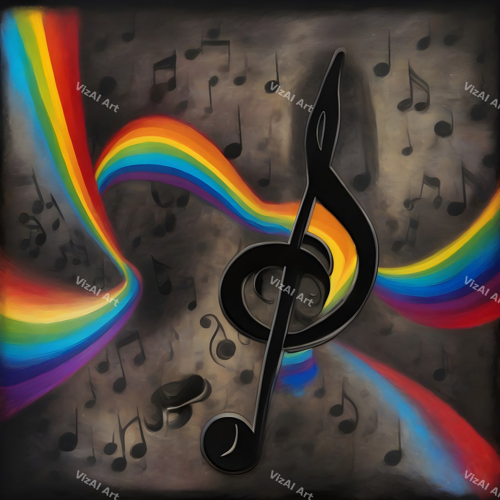 Painterly Canvas Treble Clef Art — print 4