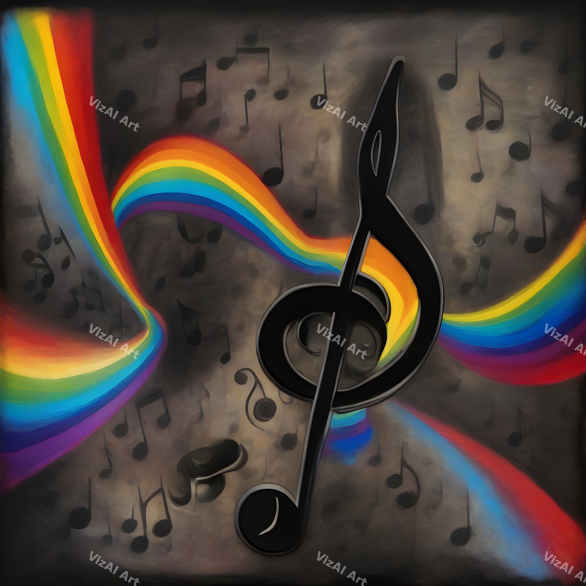 Painterly Canvas Treble Clef Art — print 4