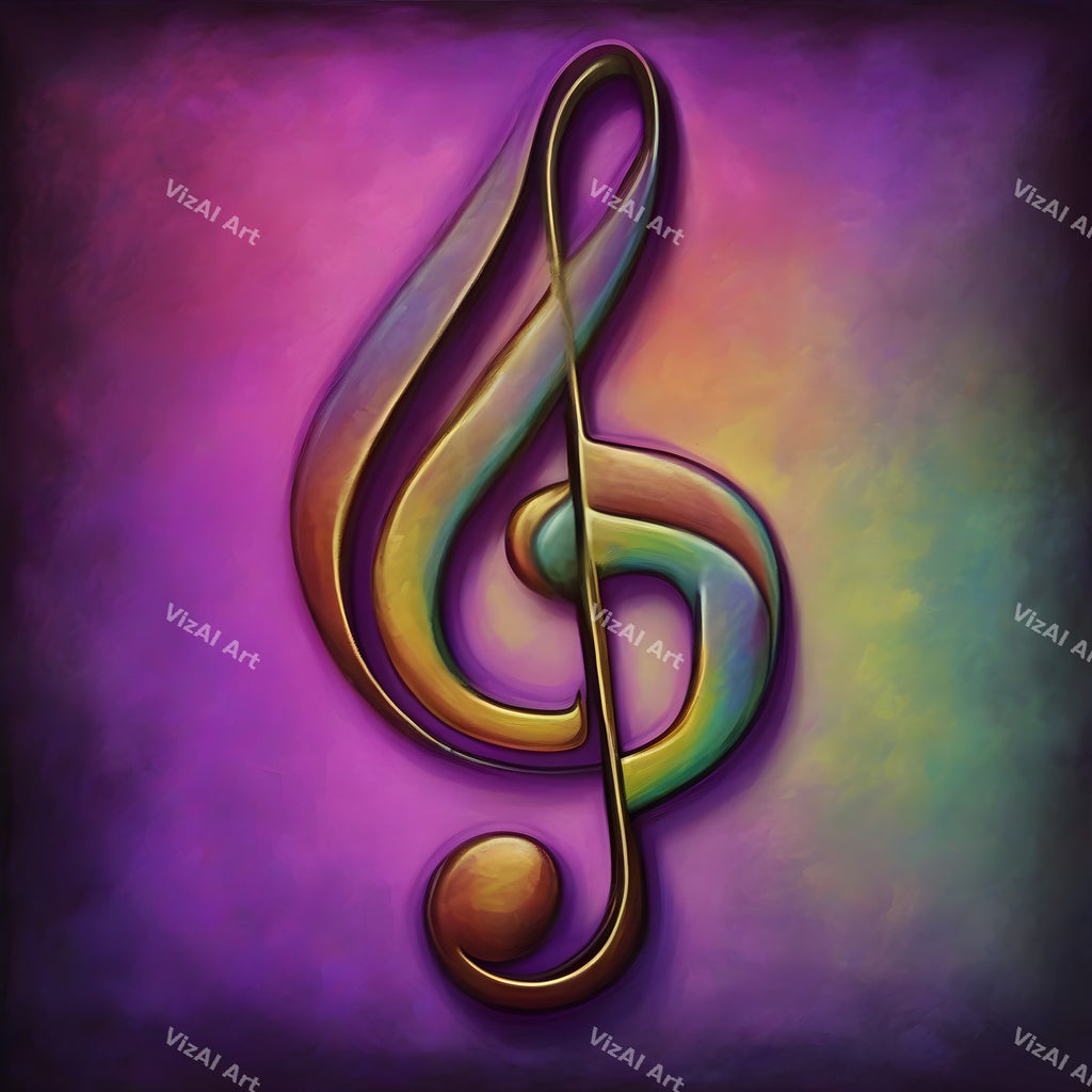 Painterly Canvas Treble Clef Art — print 6