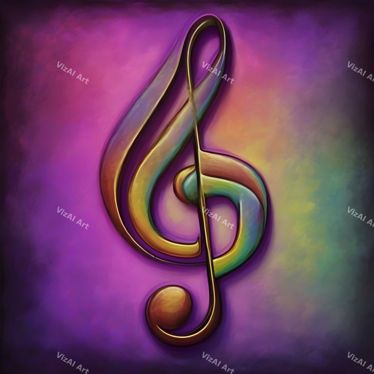 Painterly Canvas Treble Clef Art — print 6